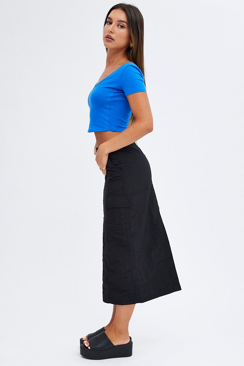 Black Cargo Skirt High Rise for Ally Fashion