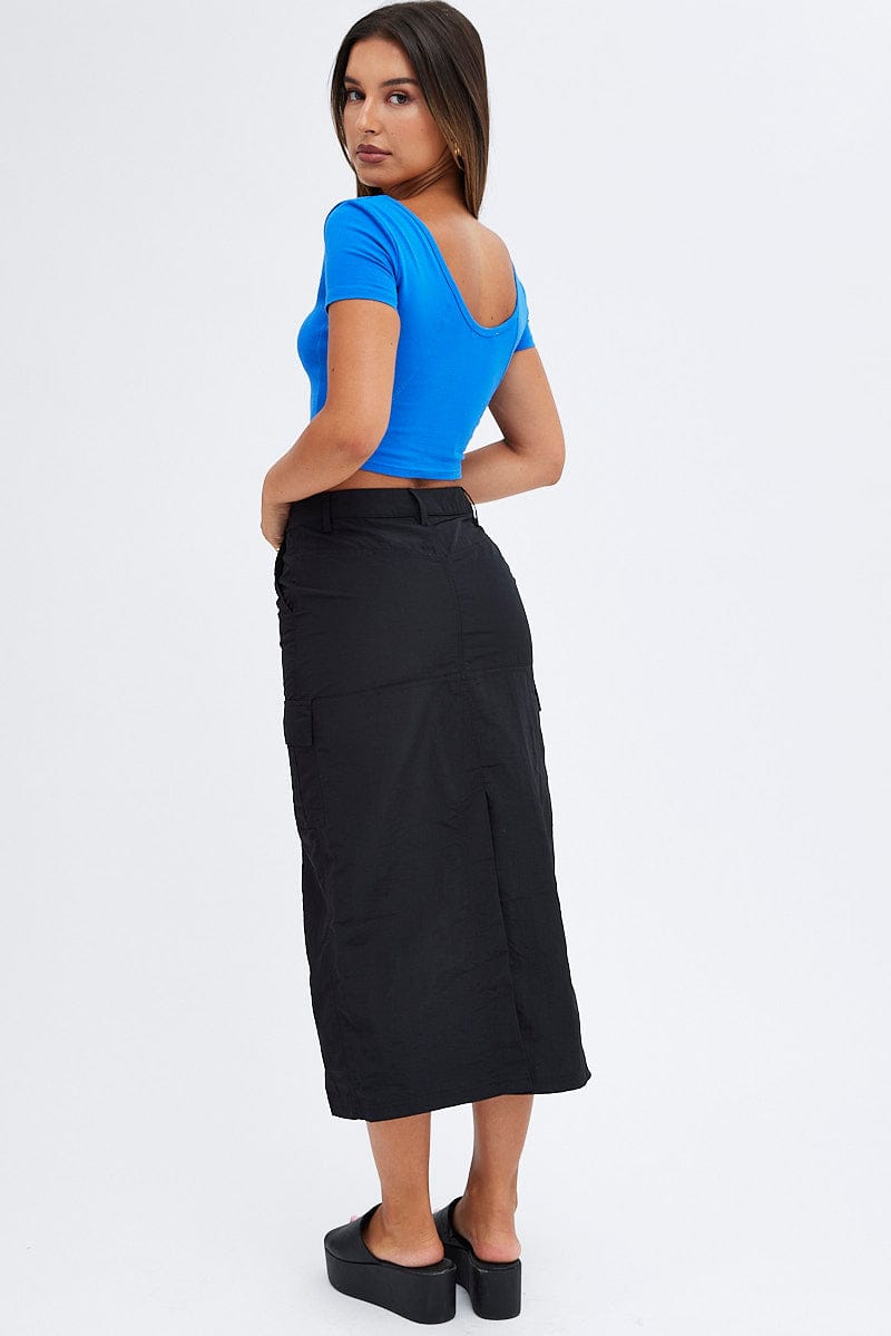 Black Cargo Skirt High Rise for Ally Fashion