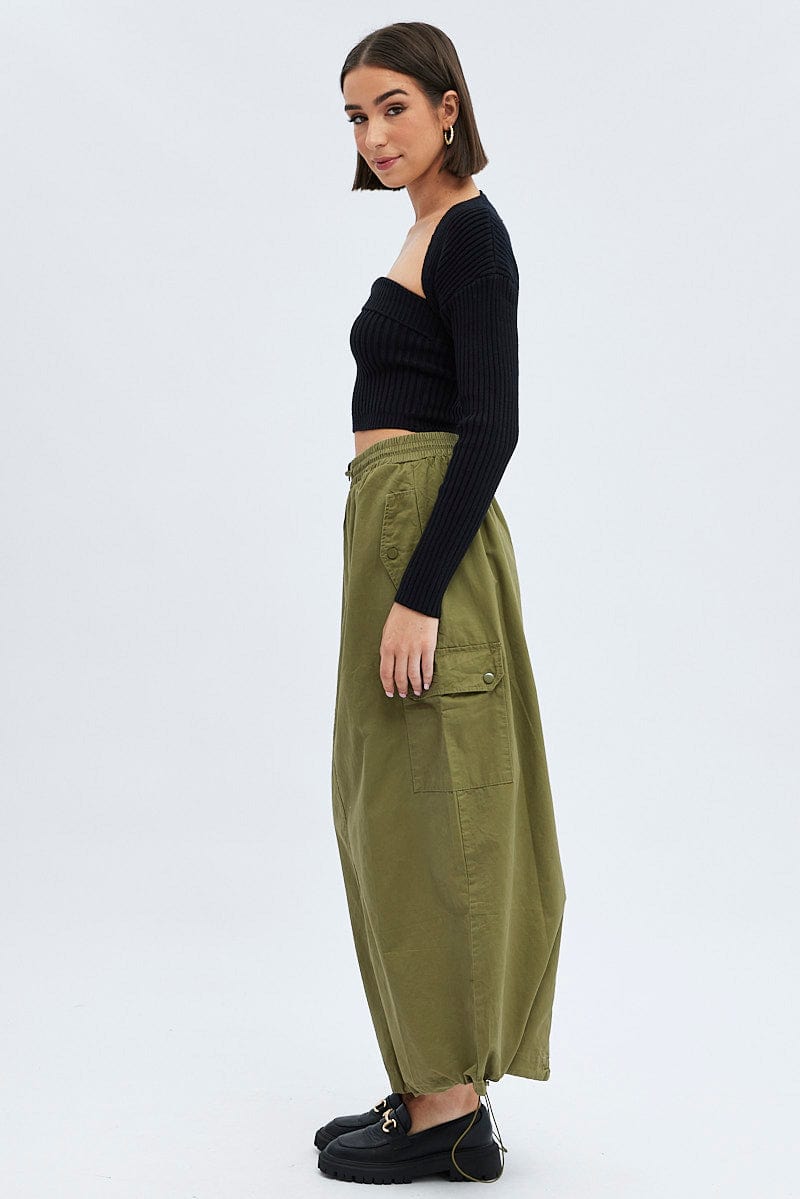 Green Parachute Skirt Maxi for Ally Fashion