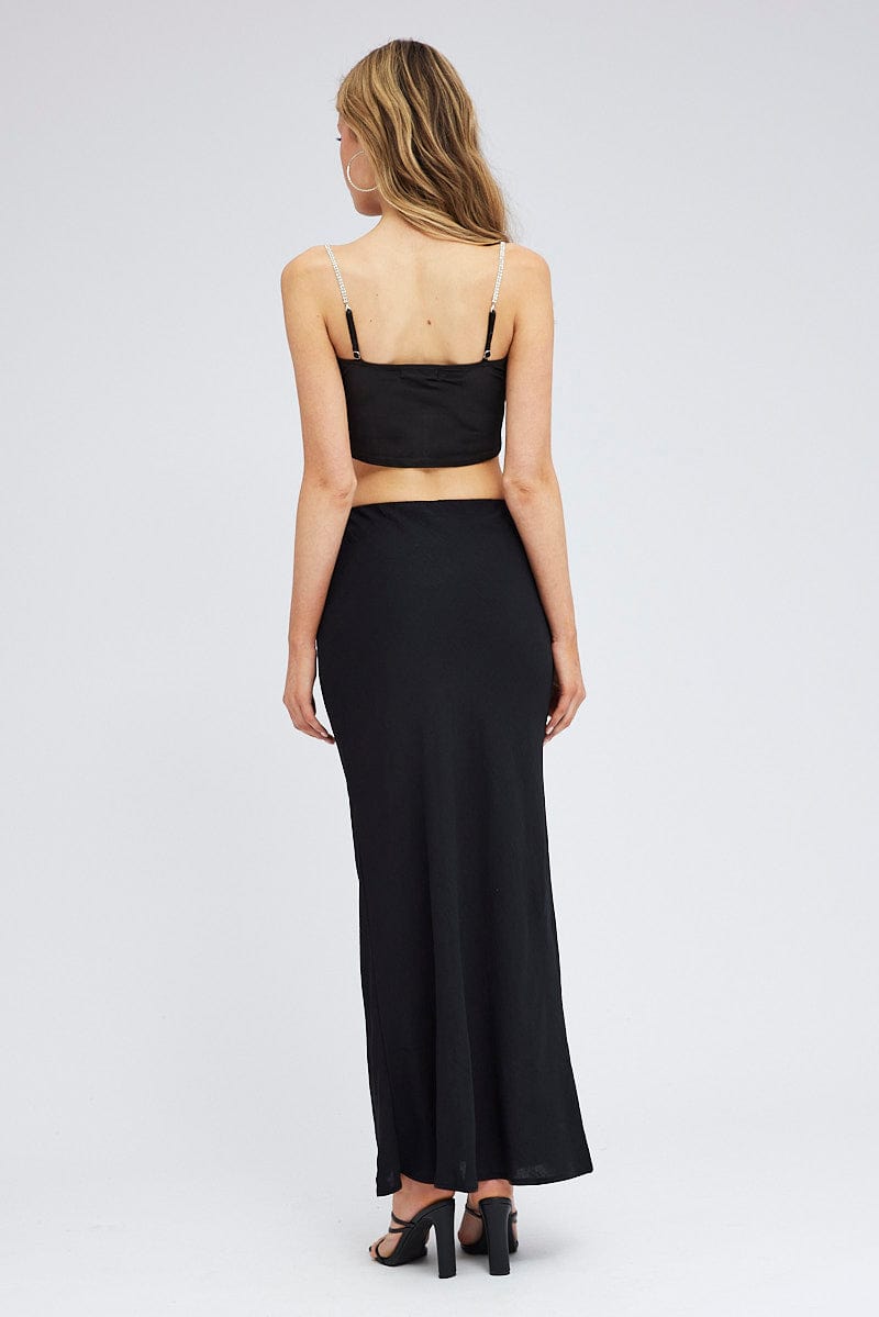 Black Maxi Bias Skirt for Ally Fashion