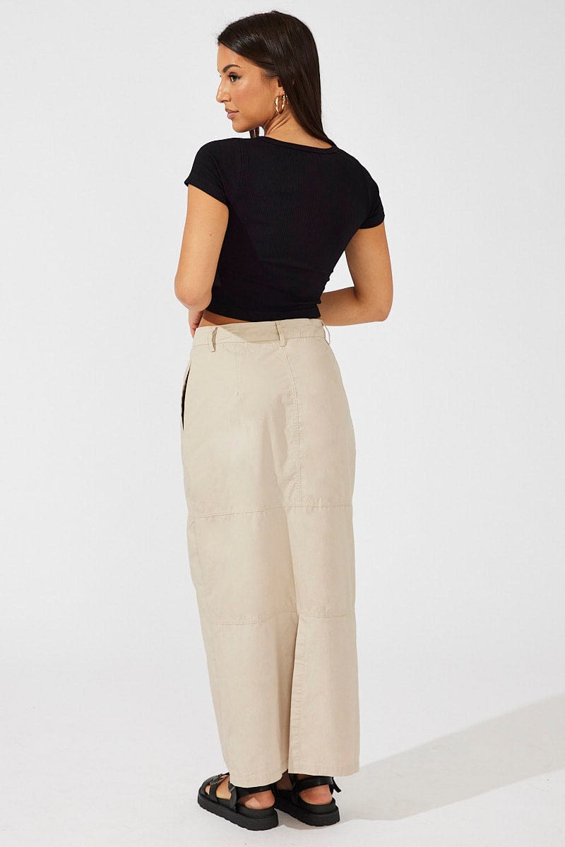 Beige Maxi Skirt High Rise for Ally Fashion