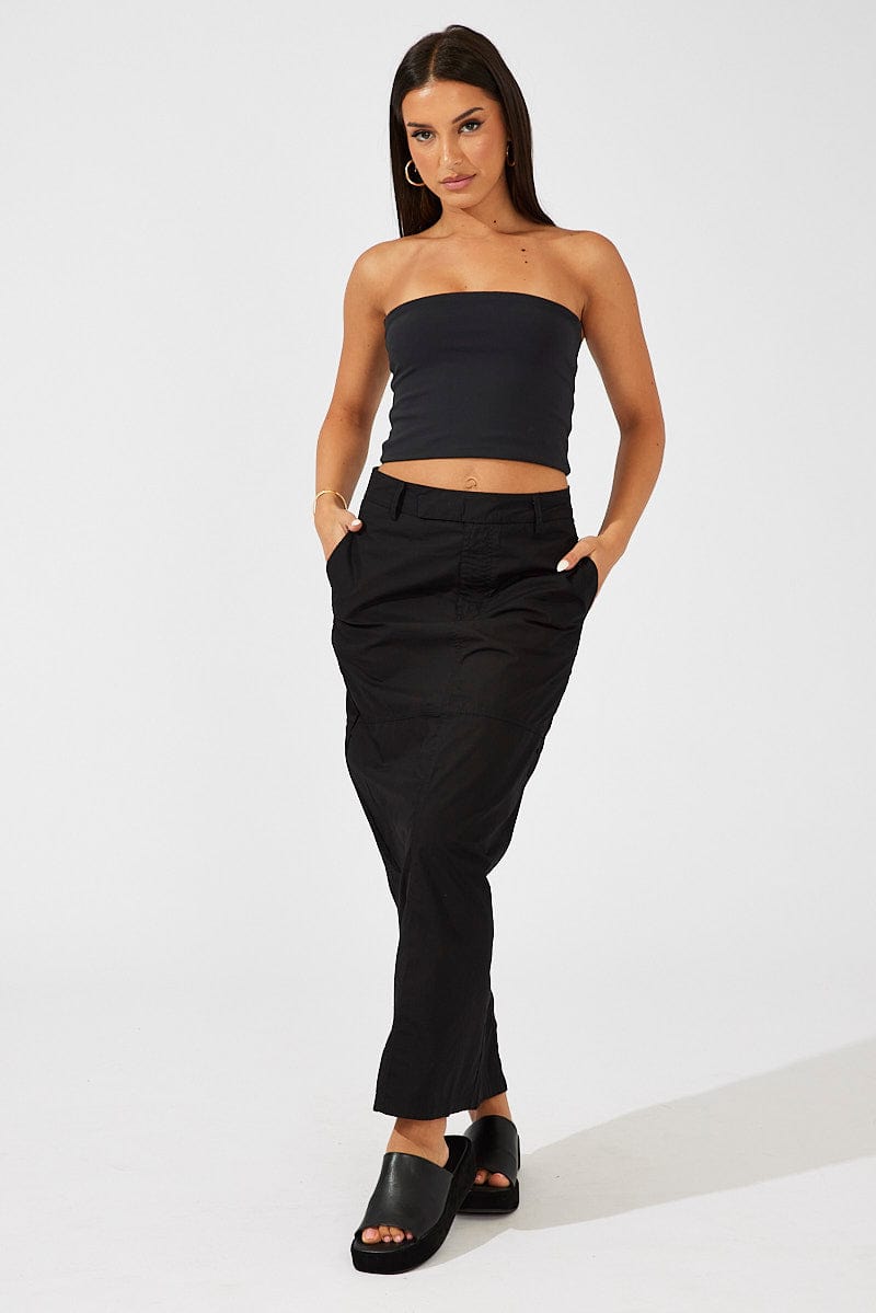 Black Maxi Skirt High Rise for Ally Fashion