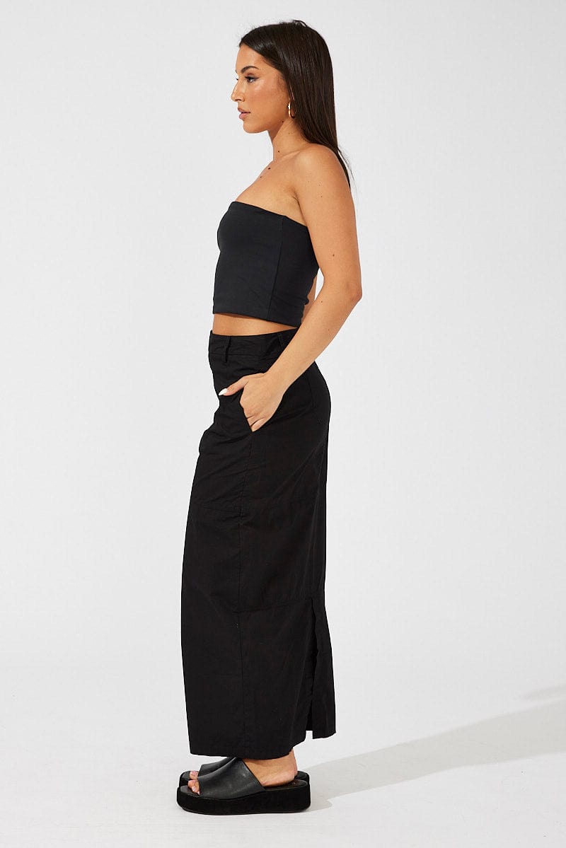 Black Maxi Skirt High Rise for Ally Fashion