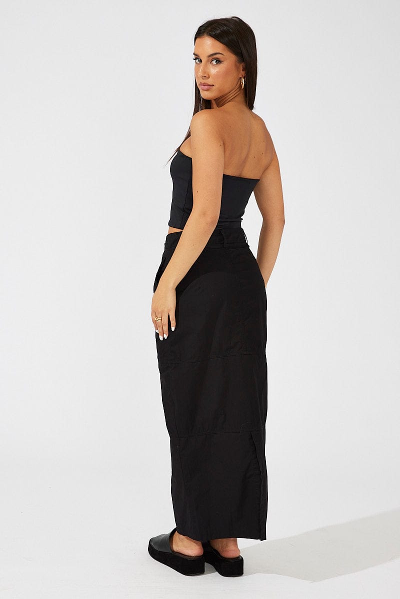 Black Maxi Skirt High Rise for Ally Fashion