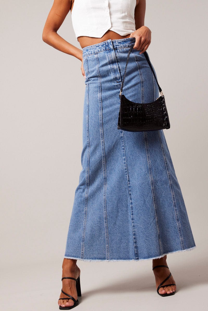 Blue Denim Skirt Maxi for Ally Fashion