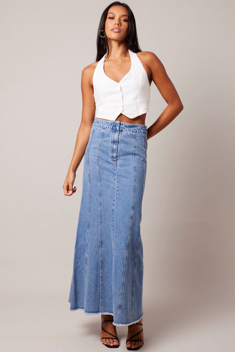 Blue Denim Skirt Maxi for Ally Fashion