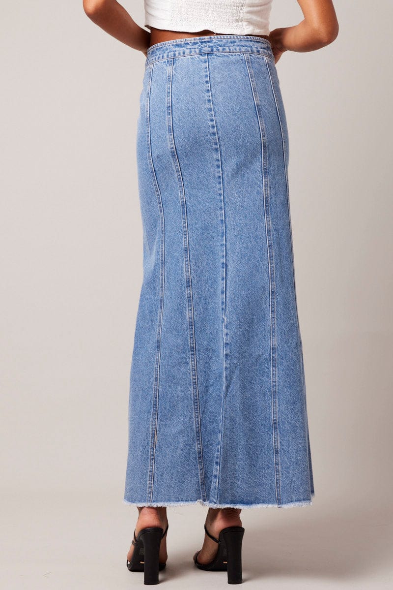 Blue Denim Skirt Maxi for Ally Fashion