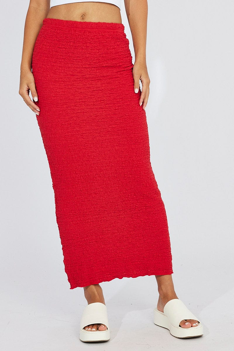 Knit Midi Skirt Outfit Red Long Knit Skirts Buy URBAN REVIVO