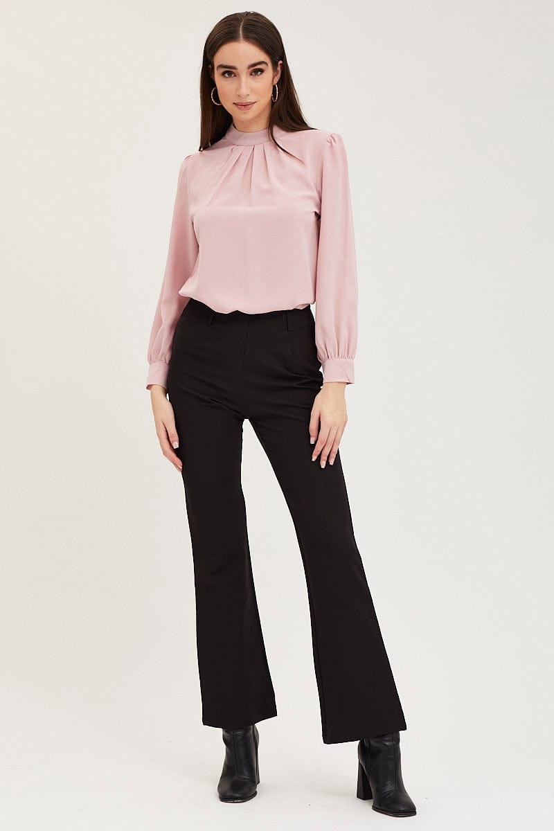 SLIM PANT Black Flare Pants Mid Rise for Women by Ally