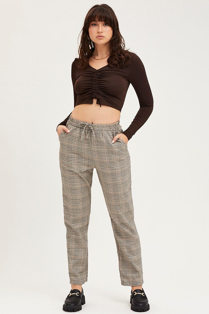 Women's Grid Check Skinny Trouser | Boohoo UK
