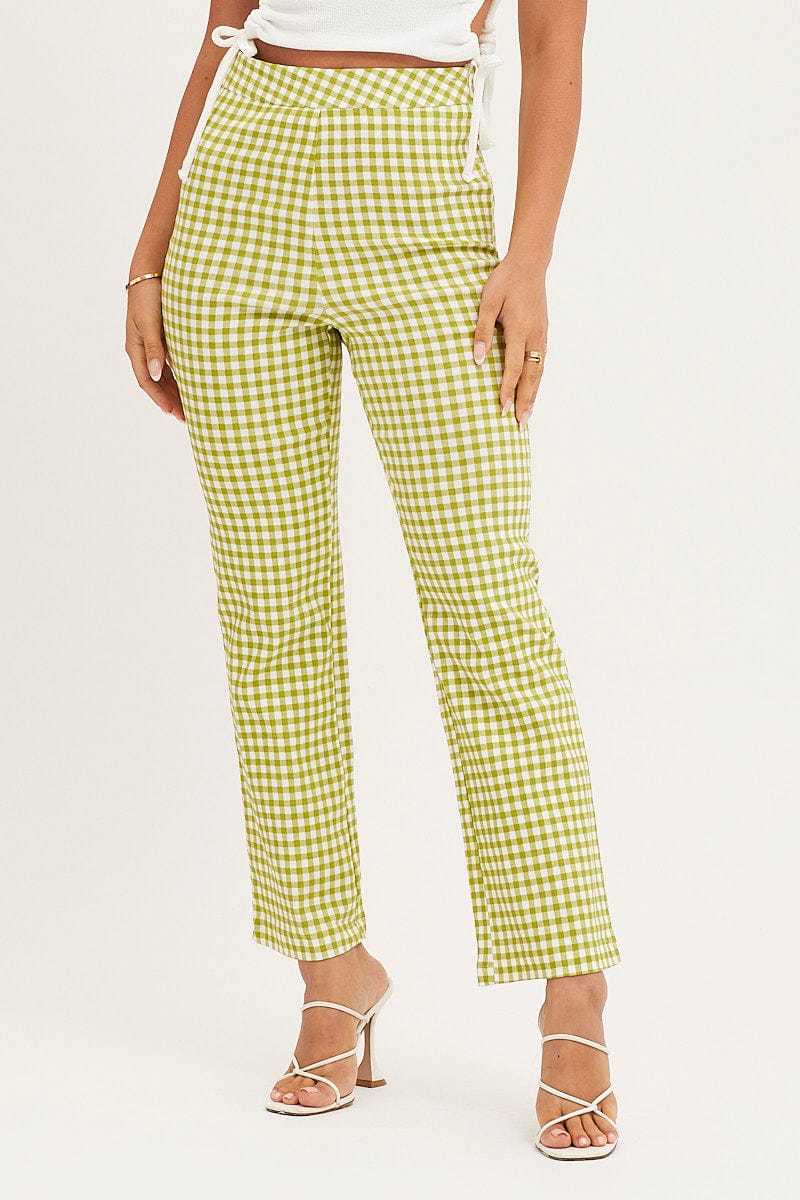 SLIM PANT Check Slim Pants High Rise for Women by Ally