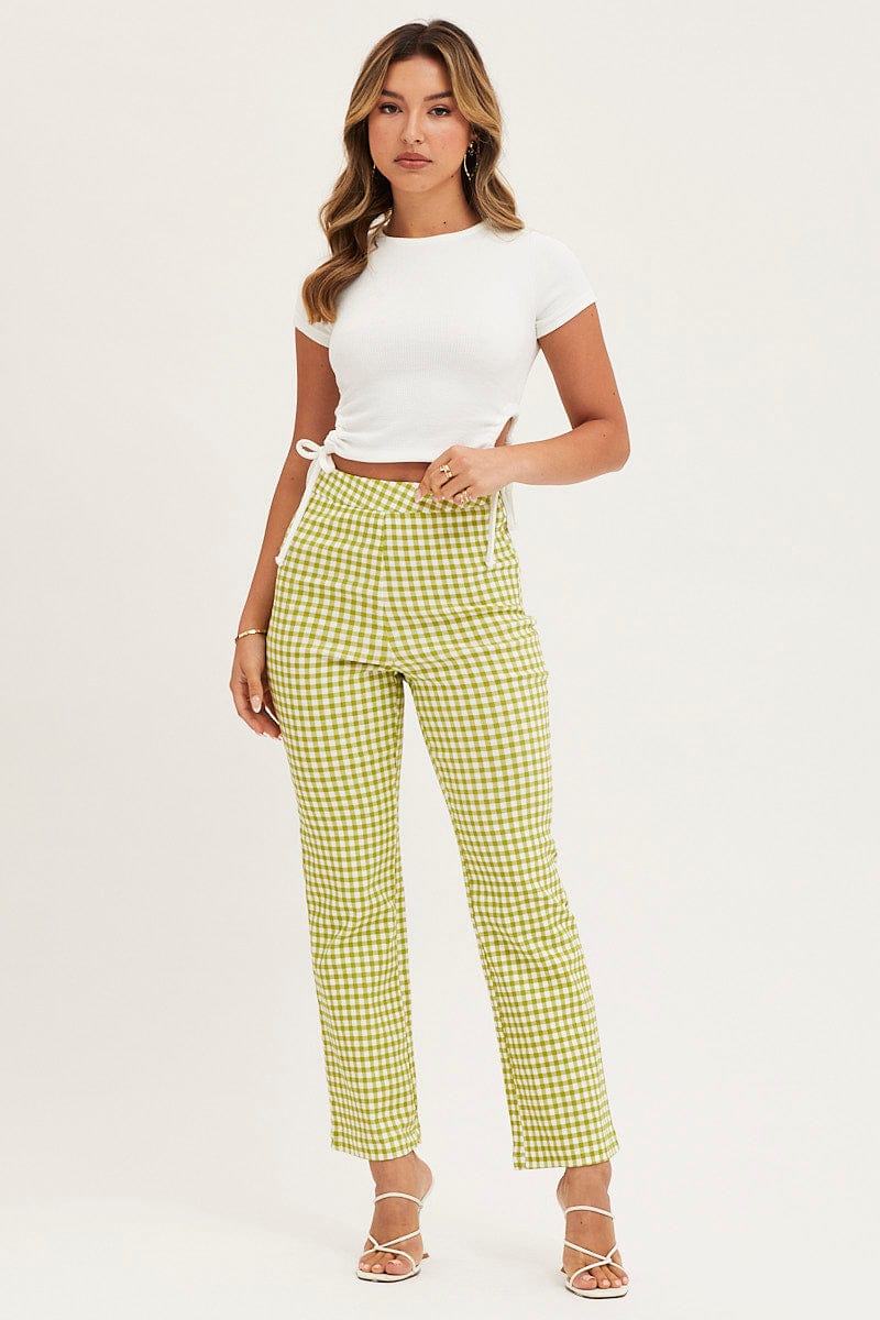 SLIM PANT Check Slim Pants High Rise for Women by Ally