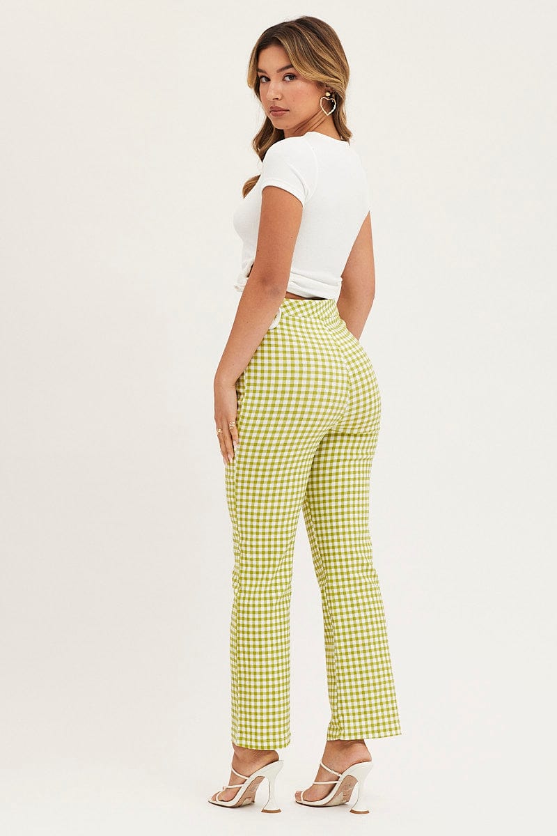 SLIM PANT Check Slim Pants High Rise for Women by Ally