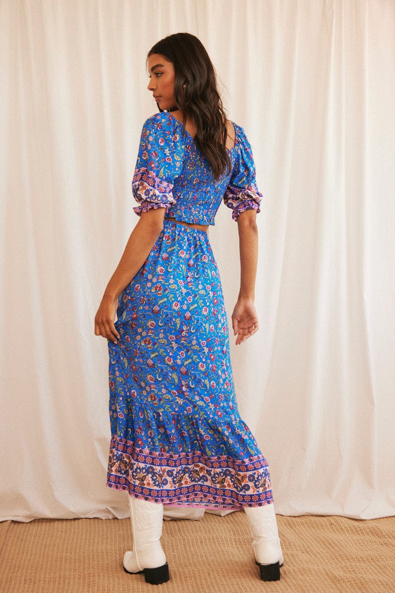 High waisted boho outlet maxi skirt