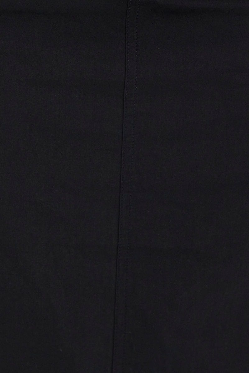 Black Cargo Skirt Midi Cotton for Ally Fashion