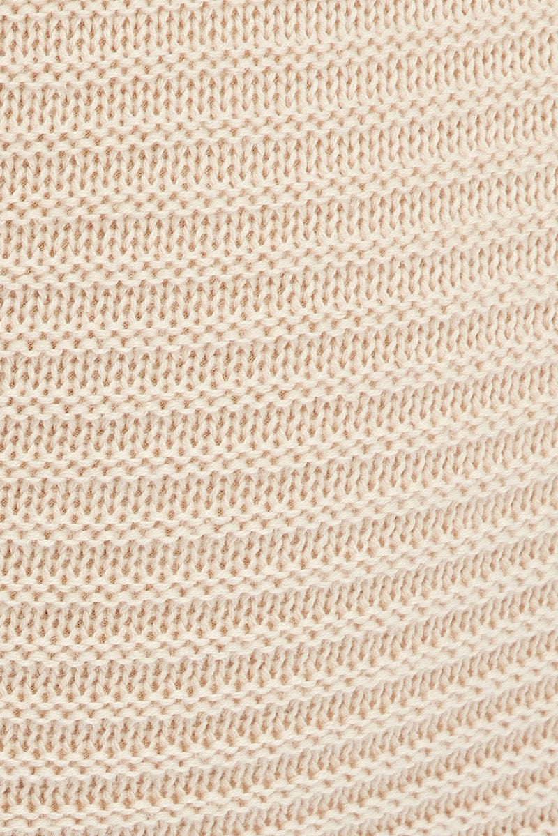 Beige Knit Skirt Midi Crochet for Ally Fashion