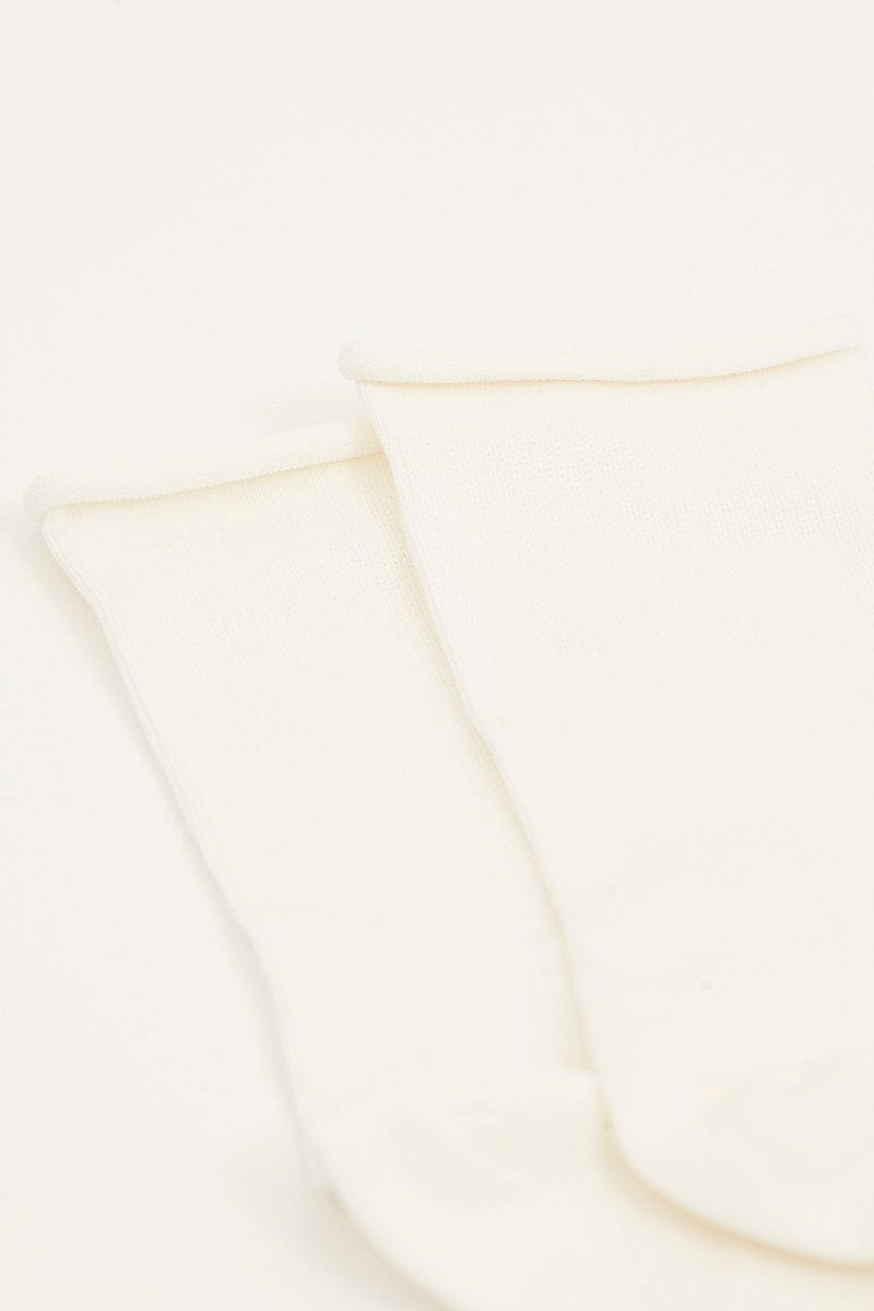 SOCKS White Essential Sock Quarter Crew Length for Women by Ally