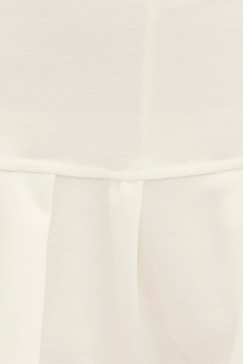 White Micro Mini Skirt Low Rise Tennis Jersey Lined for Ally Fashion