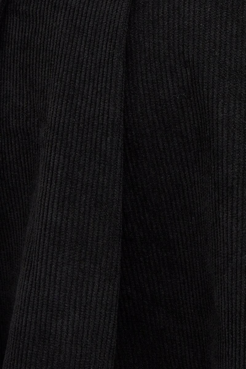 Black Tennis Skirt Low Rise Micro Mini Pleated Corduroy for Ally Fashion