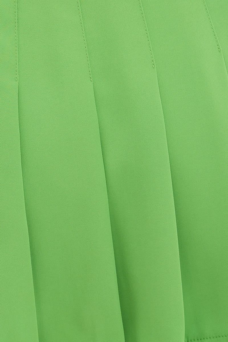 Green High Waist Pleated Tennis Skirt for Ally Fashion