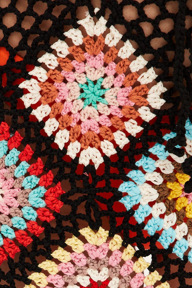 Black Crochet Knit Skirt Beachwear for Ally Fashion