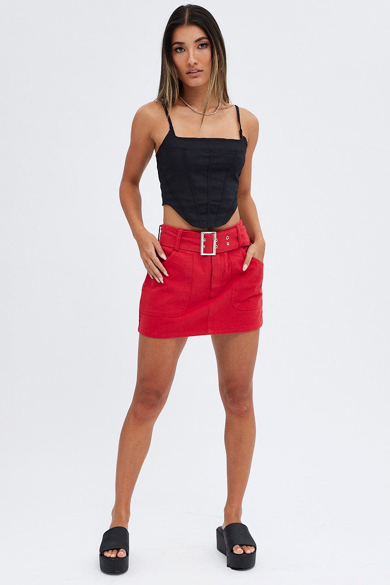 Lot To Say Red Mini Skirt – Styched Fashion