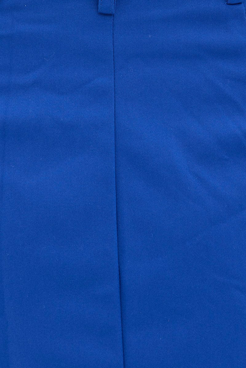 Blue Mini Skirt High Rise Front Split for Ally Fashion