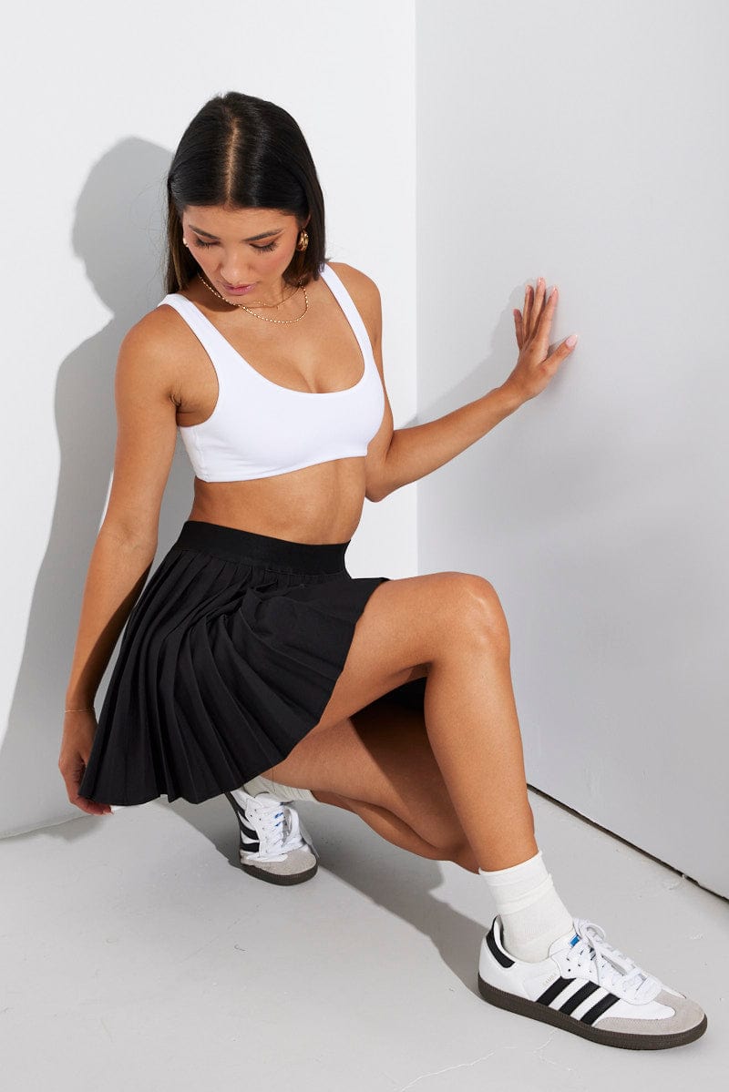 Black Mini Skirt Tennis High Rise for Ally Fashion