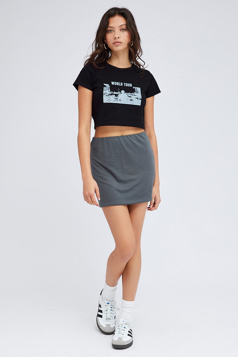 Grey Supersoft Mini Skirt for Ally Fashion