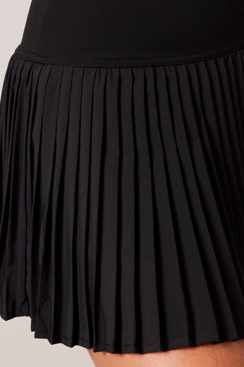 Black Tennis Skirt Pleated Mini for Ally Fashion