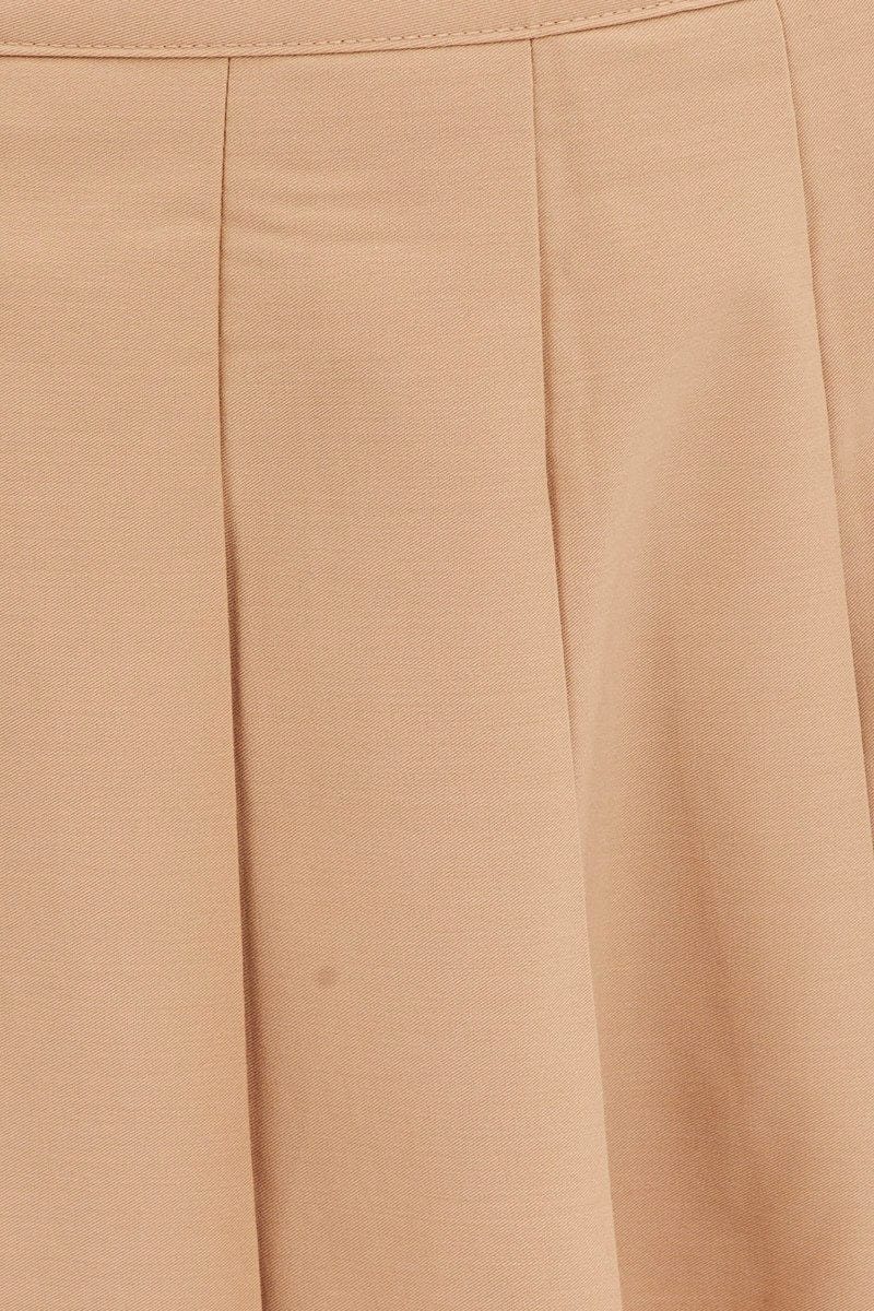 Beige Mini Skirt Skater Pleated Tennis for Ally Fashion