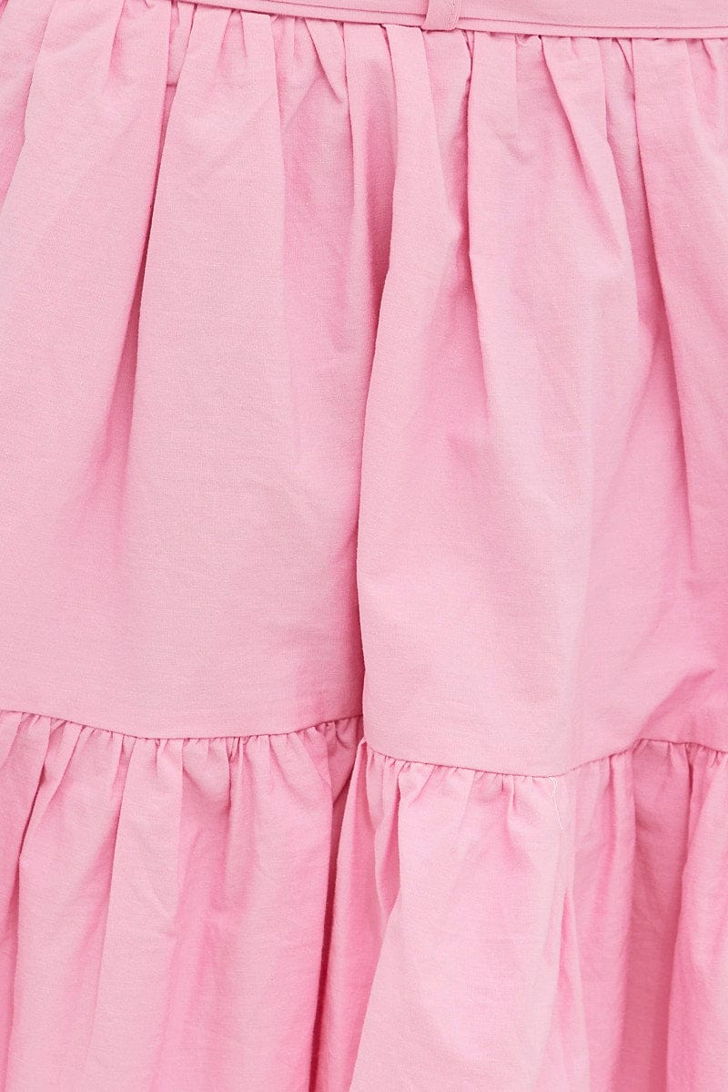 Pink Barbie Pin Flare Skirt Skater Poplin for Ally Fashion