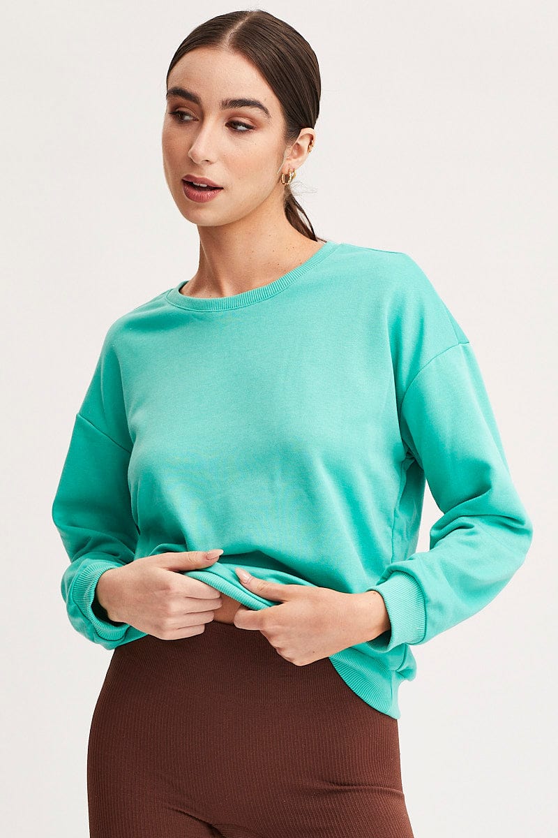 SWEATER Green Sweat Oversized for Women by Ally