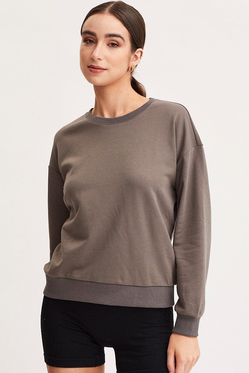 SWEATER Grey Sweat Oversized for Women by Ally