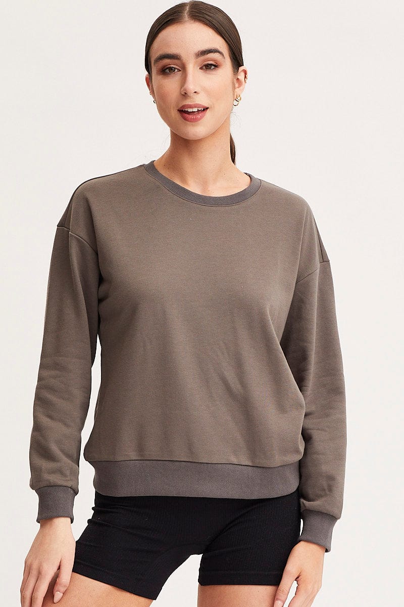 SWEATER Grey Sweat Oversized for Women by Ally