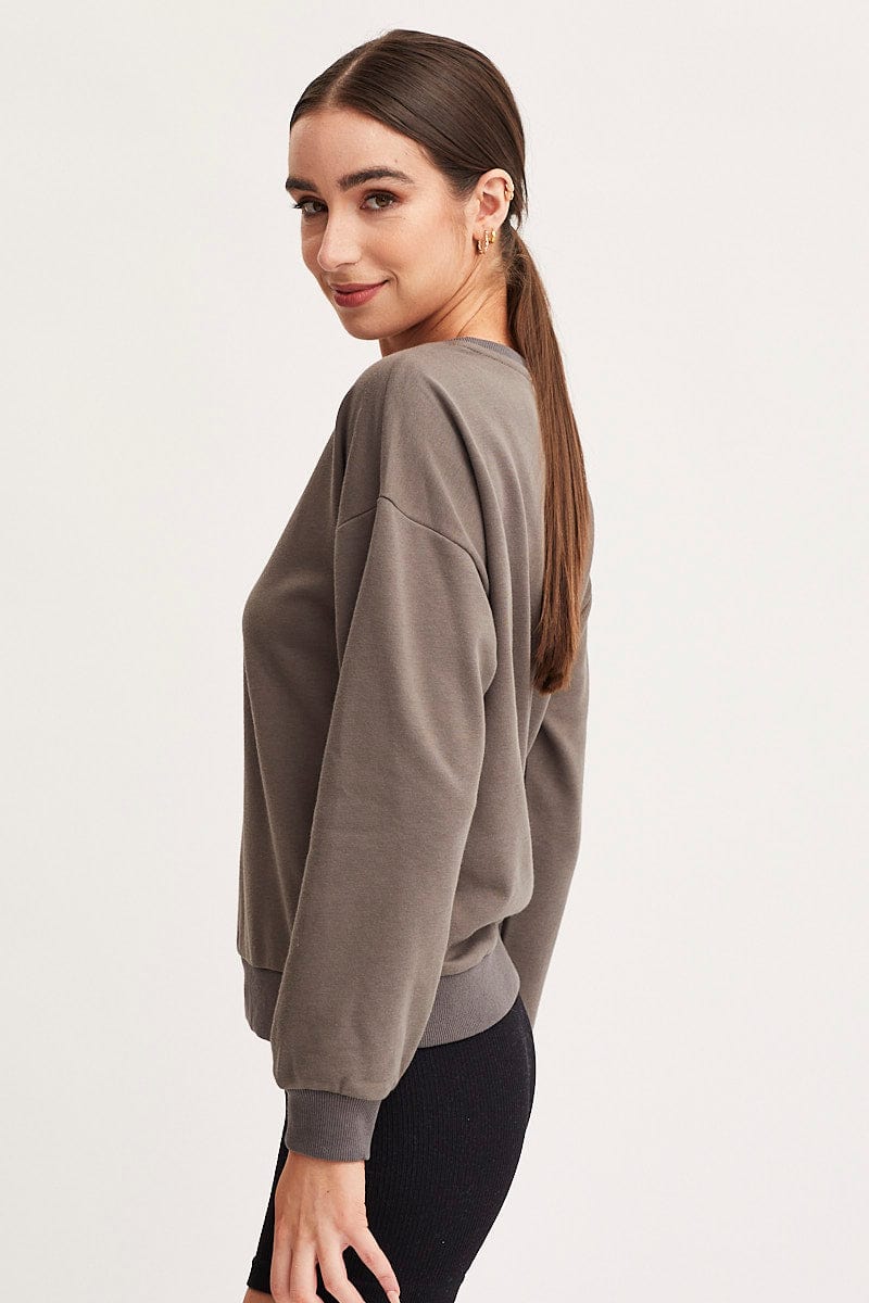 SWEATER Grey Sweat Oversized for Women by Ally