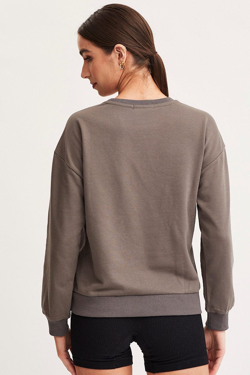 SWEATER Grey Sweat Oversized for Women by Ally