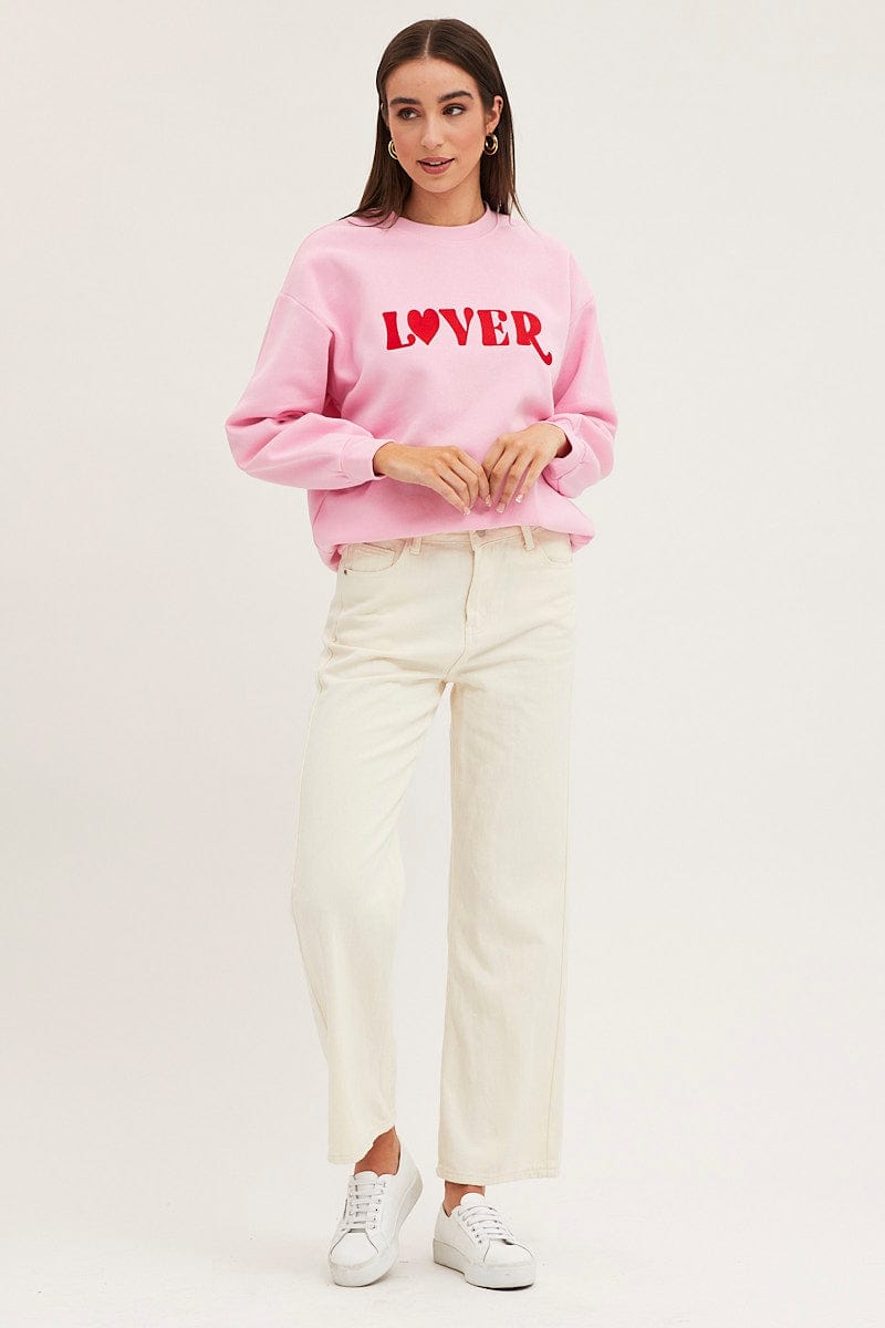 SWEATER Pink Sweater Long Sleeve for Women by Ally