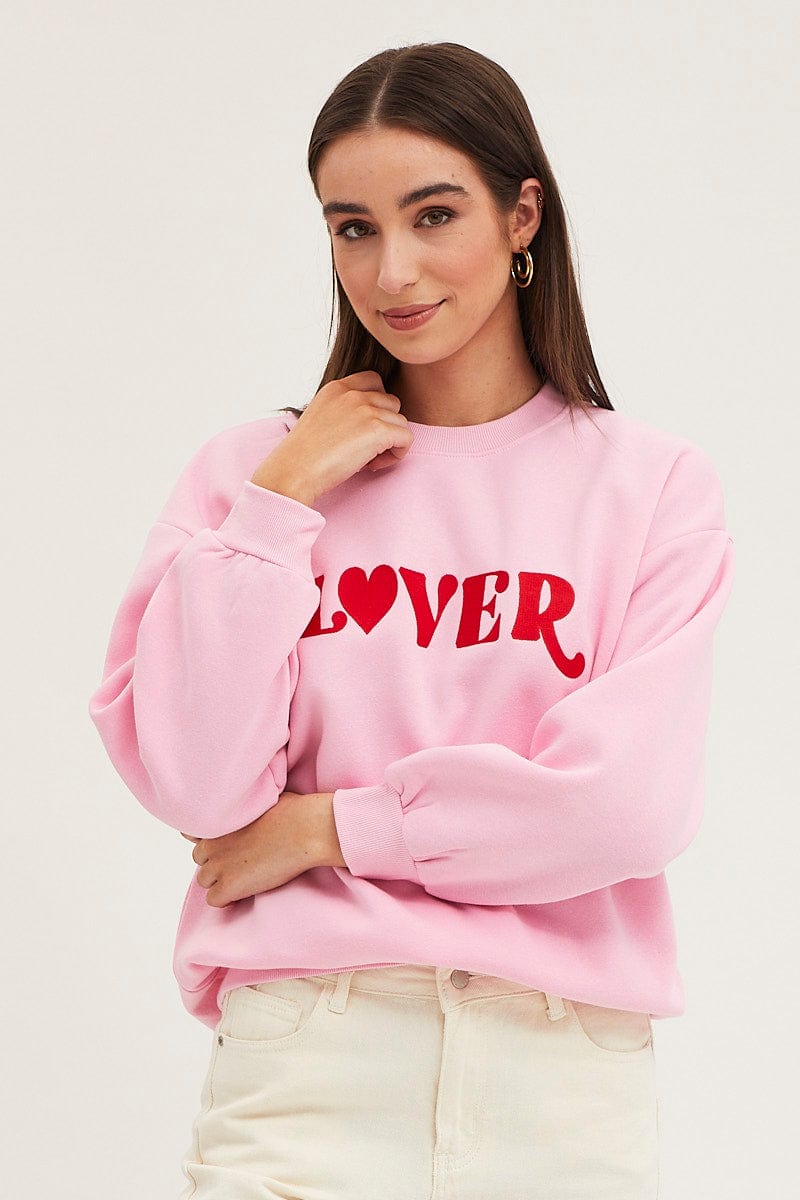 SWEATER Pink Sweater Long Sleeve for Women by Ally