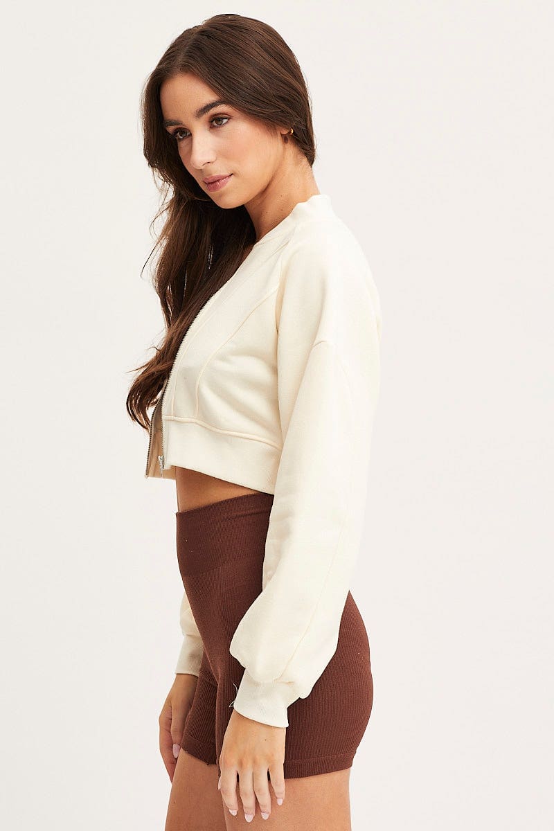 Women's White Crop Sweater Ally Fashion