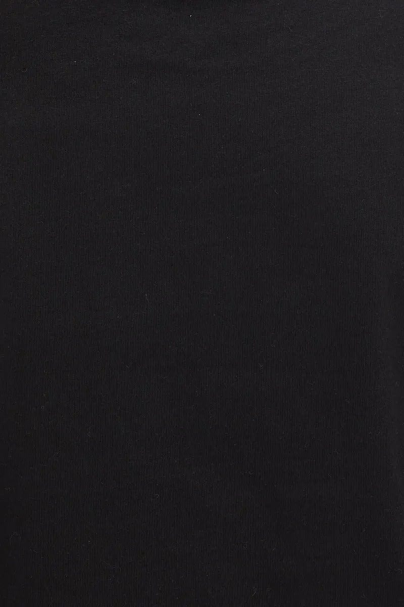 T-SHIRT Black Crop T Shirt Short Sleeve Crew Neck for Women by Ally