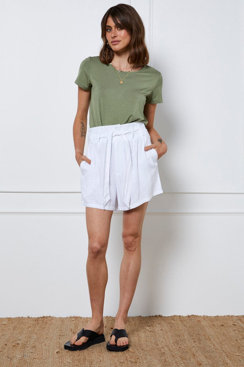 T-SHIRT Green T Shirt Short Sleeve for Women by Ally