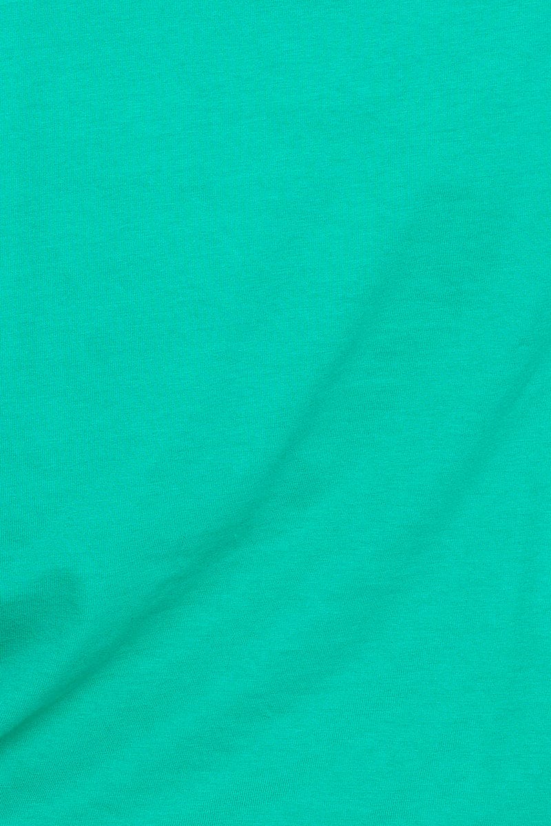 T-SHIRT Green T Shirt Short Sleeve Crew Neck for Women by Ally