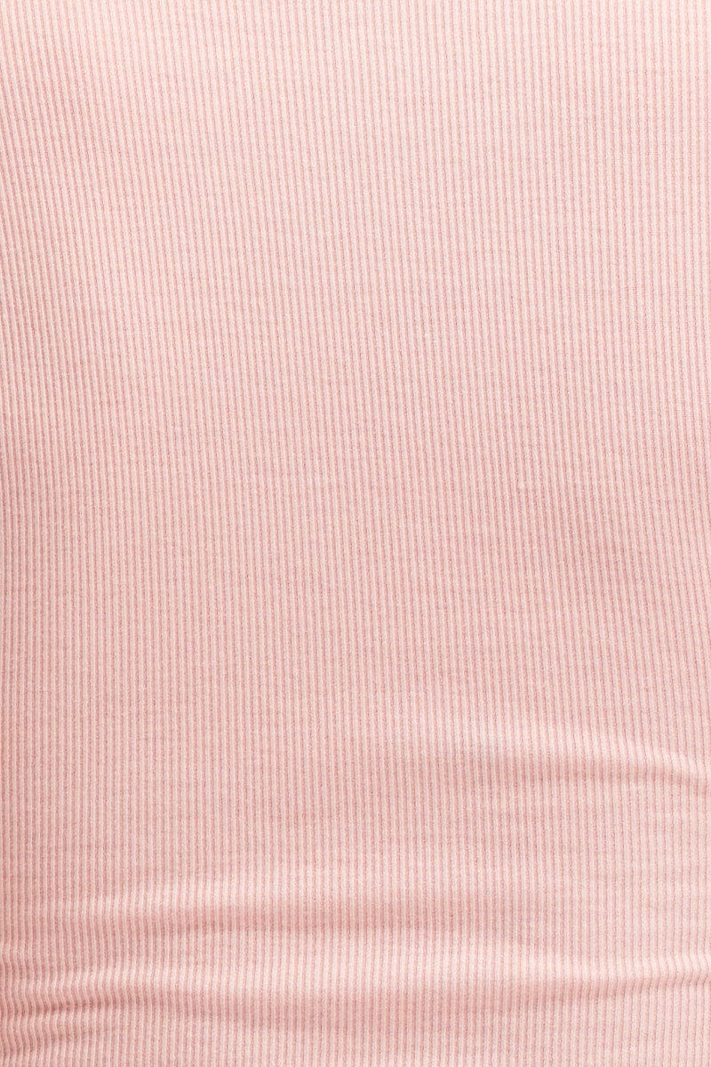 T-SHIRT Pink T Shirt Short Sleeve Crew Neck for Women by Ally