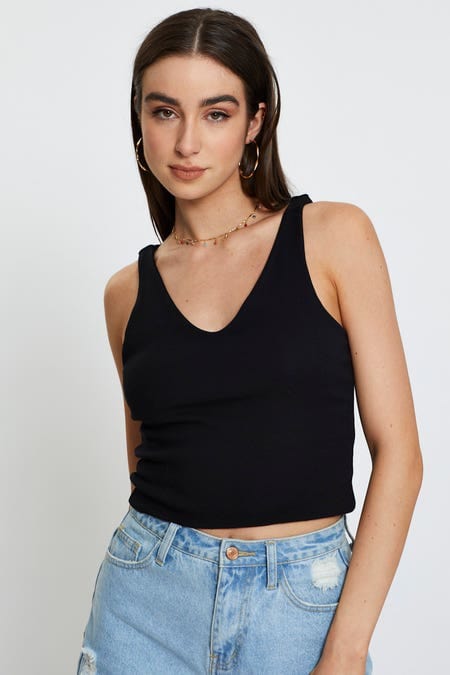 TANK Black Tank Top Sleeveless for Women by Ally