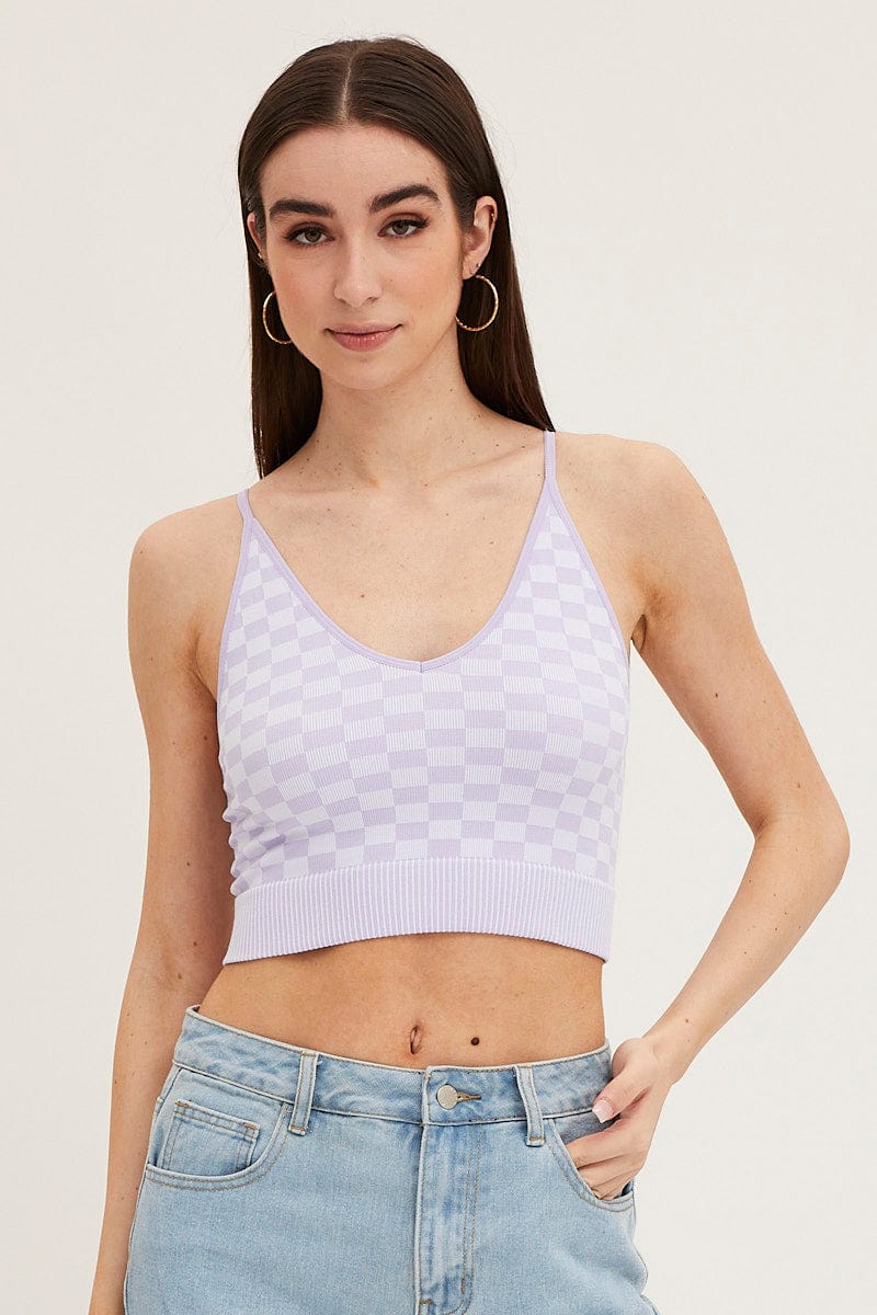 TANK Check Tank Top Seamless for Women by Ally