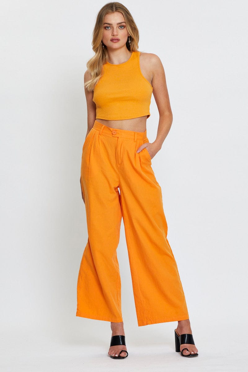 TANK Orange Crop Top for Women by Ally