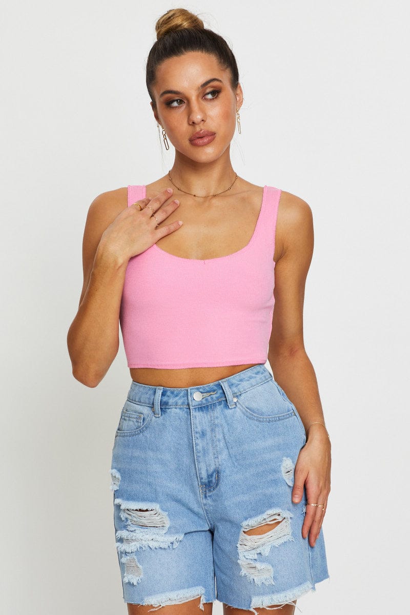 Women s Pink Crop Top Ally Fashion women-s-pink-crop-top-ally-fashion