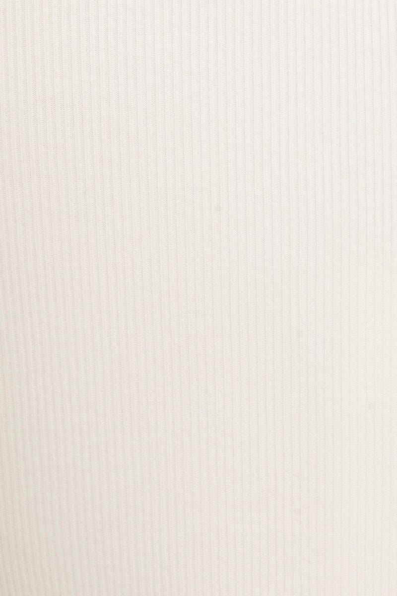 Women’s White Corset Crop Rib Curve Hem Tank | Ally Fashion