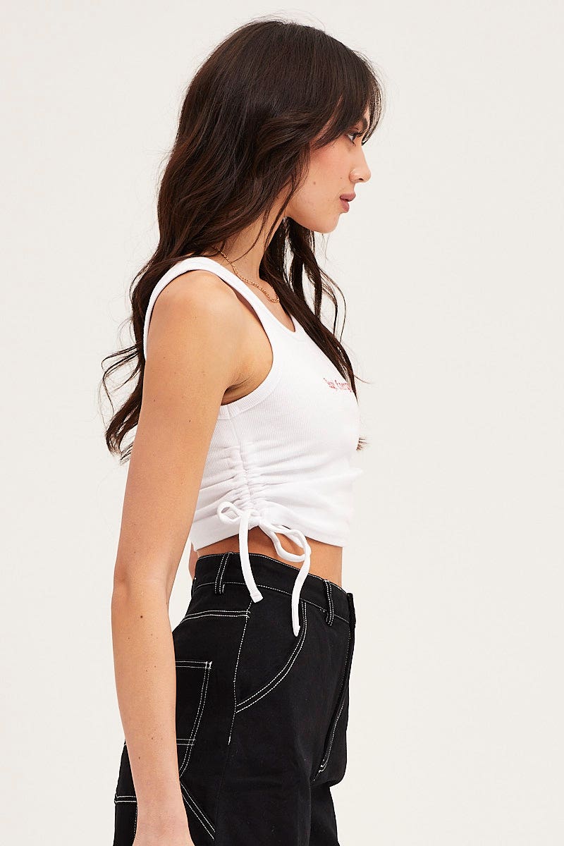 Women’s White Drawstring Top | Ally Fashion
